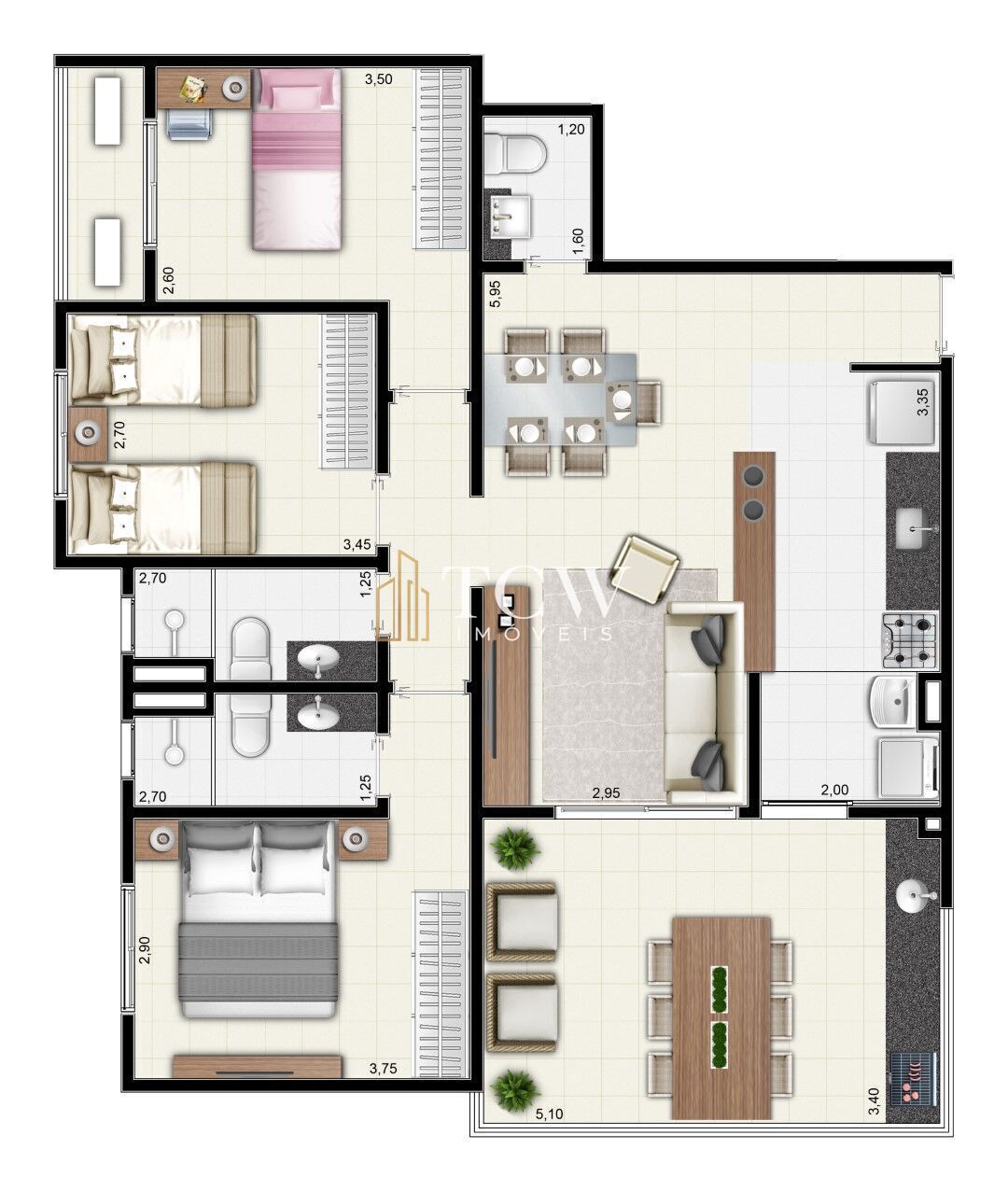 Apartamento, 3 quartos, 105 m² - Foto 19
