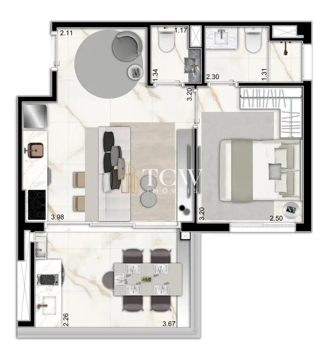 Apartamento, 1 quarto, 41 m² - Foto 19