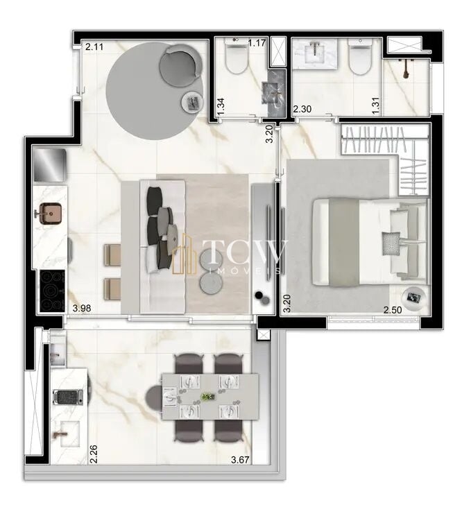 Apartamento, 1 quarto, 41 m² - Foto 19