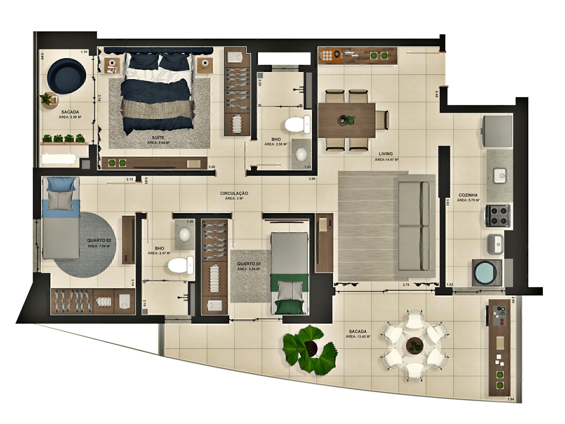 Apartamento, 3 quartos, 84 m² - Foto 51