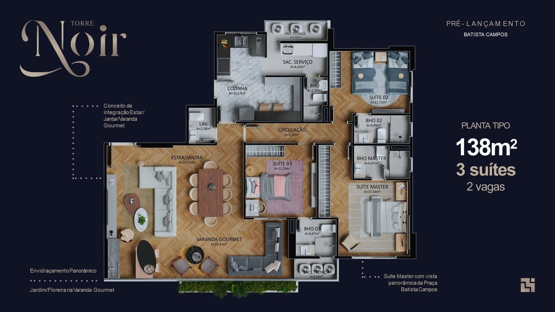 Apartamento, 3 quartos, 138 m² - Foto 7