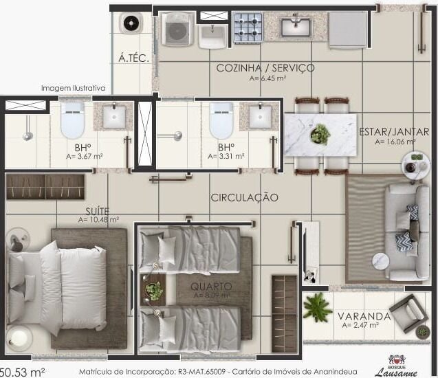 Apartamento, 2 quartos, 50 m² - Foto 28