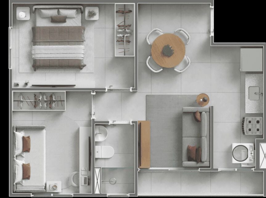 Apartamento, 2 quartos, 43 m² - Foto 8