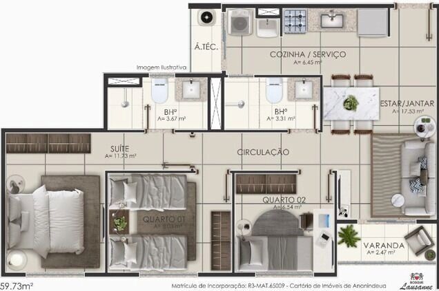 Apartamento, 2 quartos, 50 m² - Foto 14