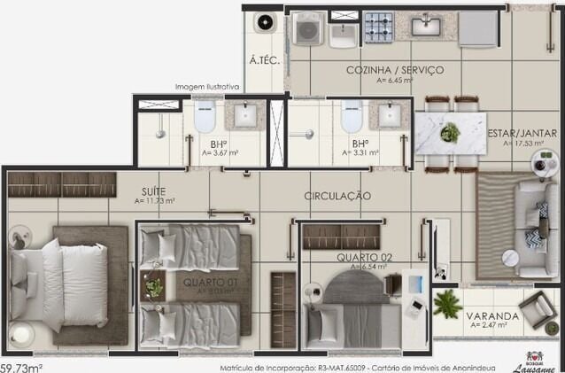Apartamento, 2 quartos, 50 m² - Foto 24