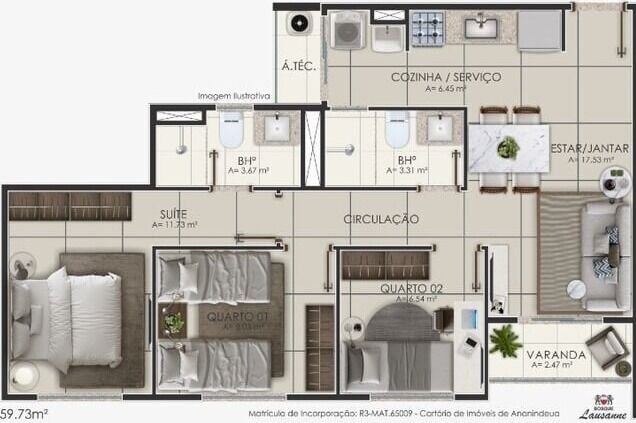 Apartamento, 2 quartos, 50 m² - Foto 45