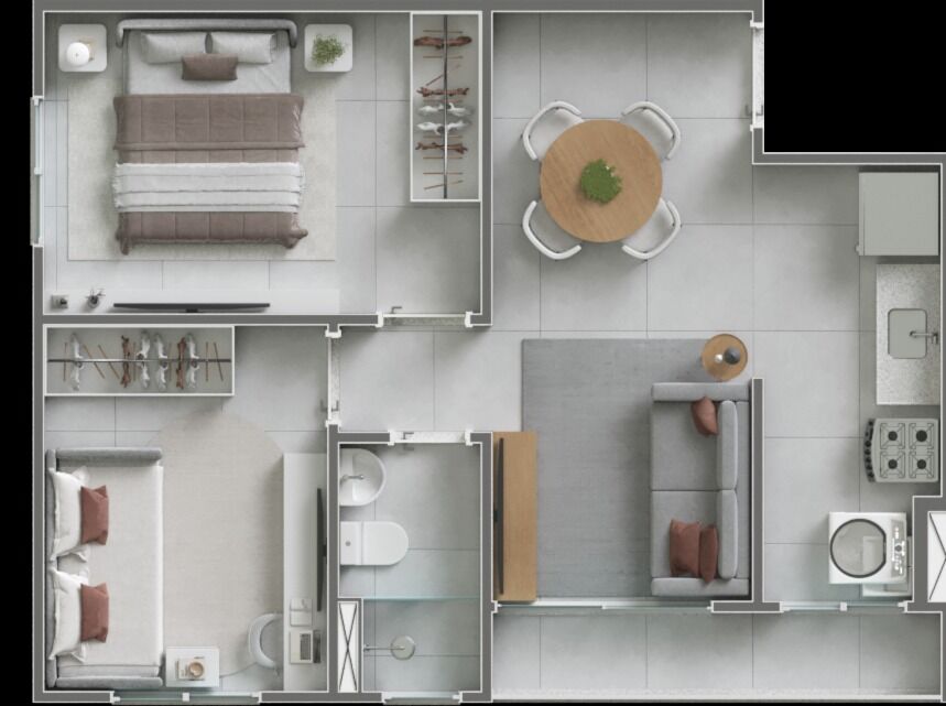 Apartamento, 2 quartos, 43 m² - Foto 1