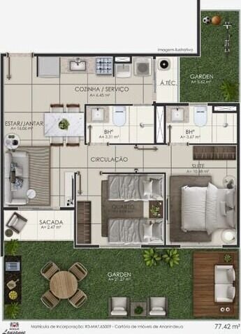 Apartamento, 2 quartos, 50 m² - Foto 2