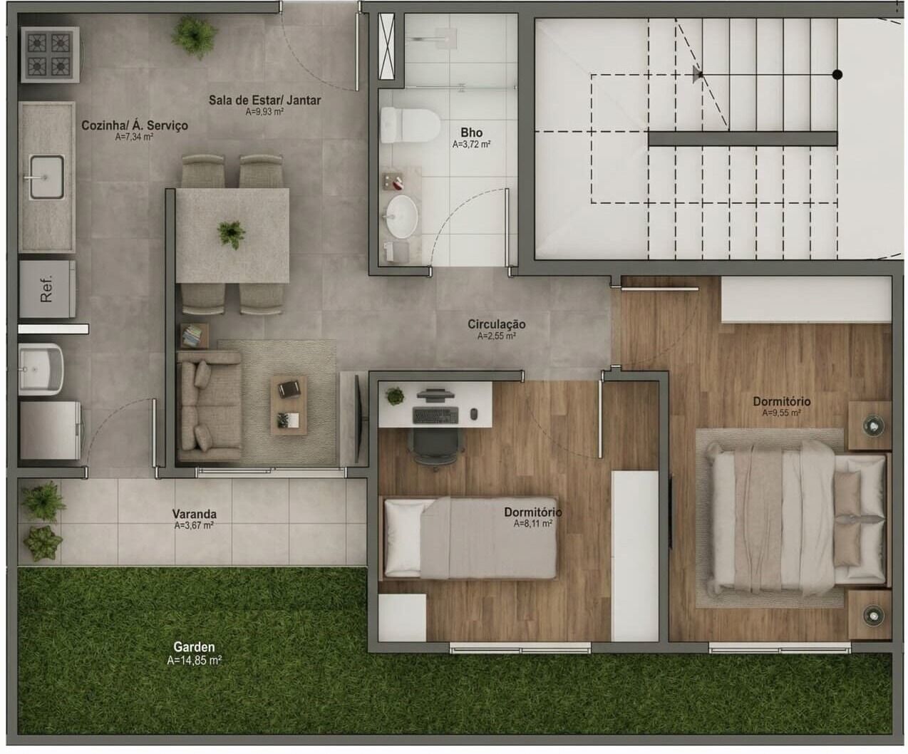 Apartamento, 3 quartos, 61 m² - Foto 4