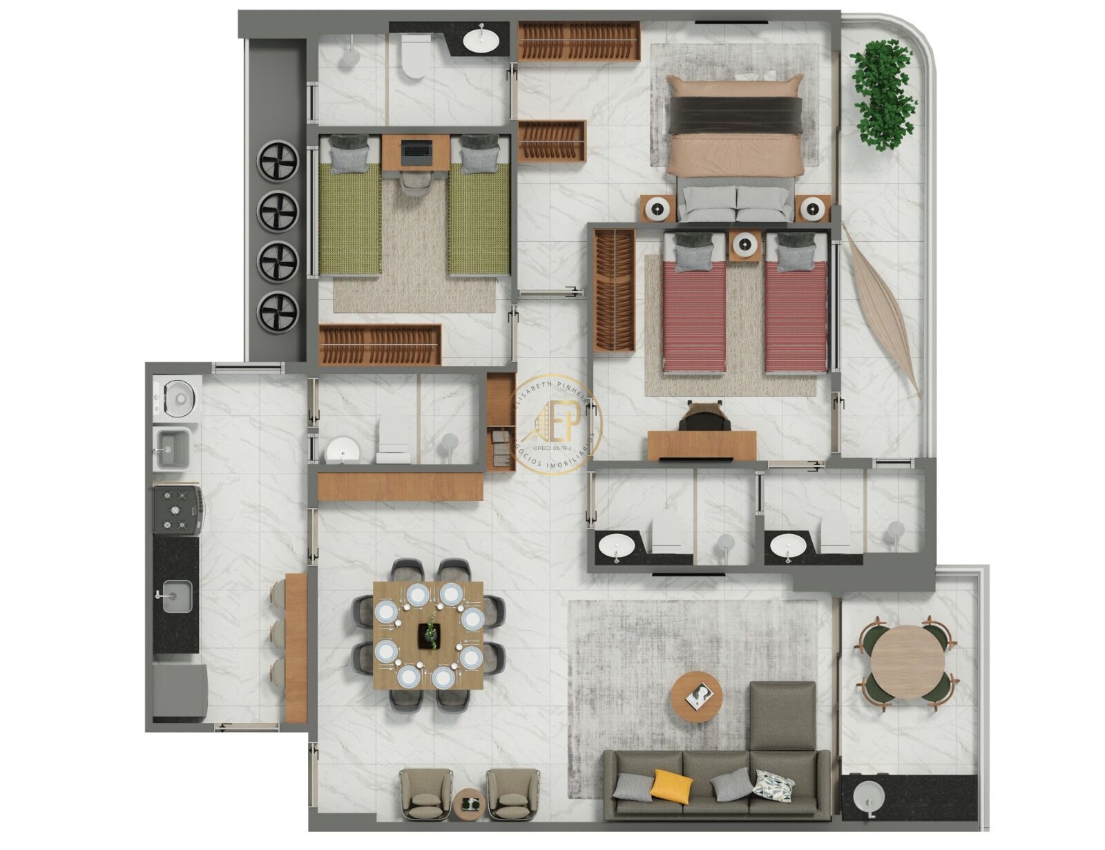 Apartamento, 3 quartos, 100 m² - Foto 9