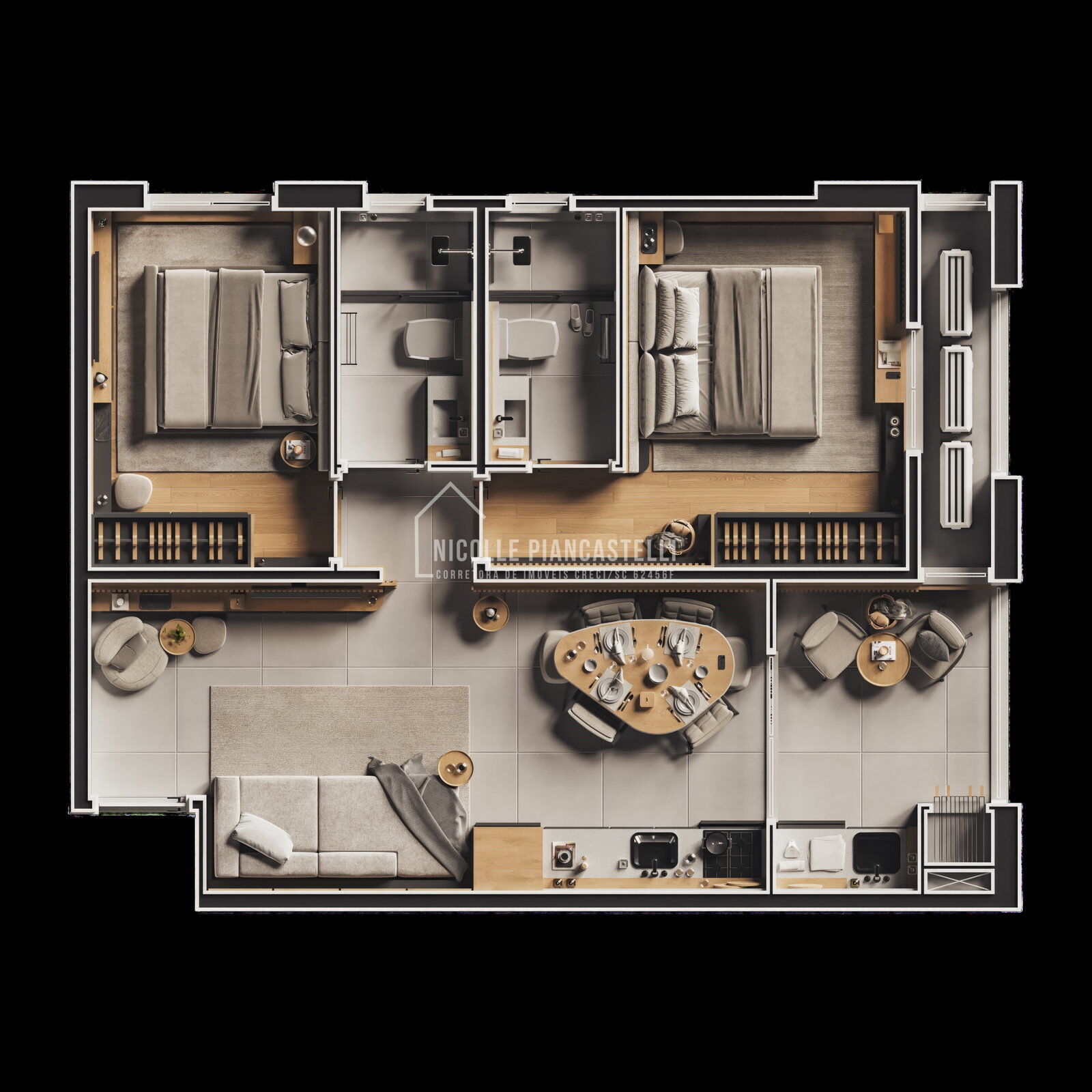 Apartamento, 2 quartos, 54 m² - Foto 4