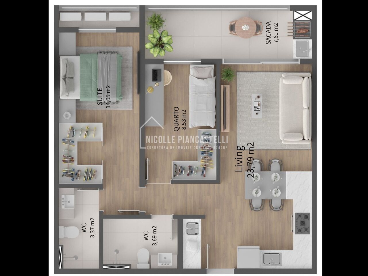 Apartamento, 2 quartos, 71 m² - Foto 3