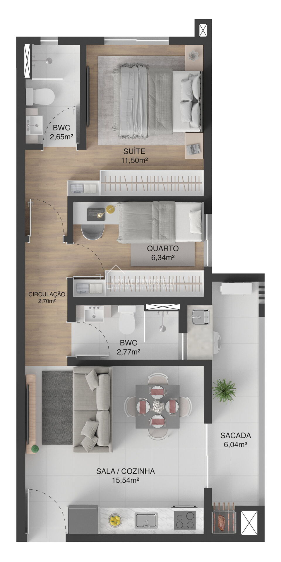 Apartamento, 2 quartos, 57 m² - Foto 3