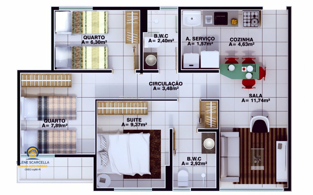 Apartamento, 3 quartos, 60 m² - Foto 6