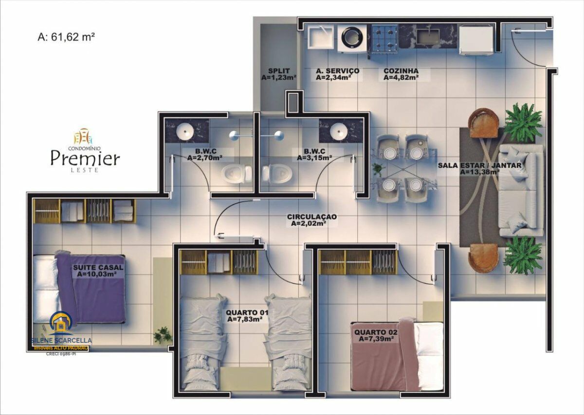 Apartamento, 3 quartos, 62 m² - Foto 12