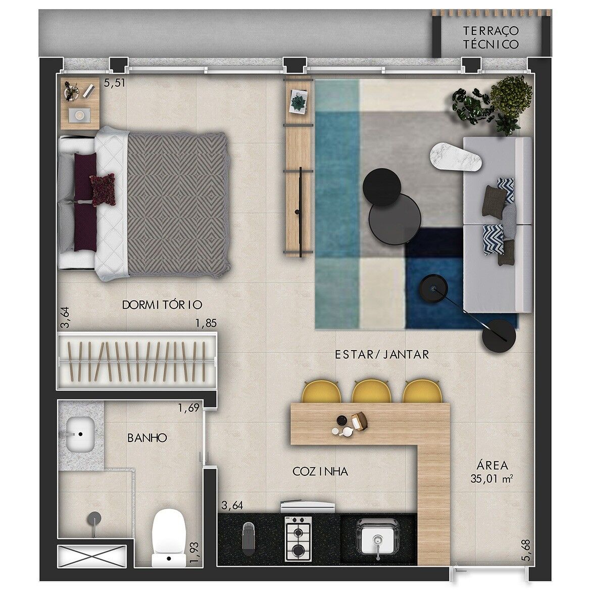 Apartamento, 1 quarto, 27 m² - Foto 9