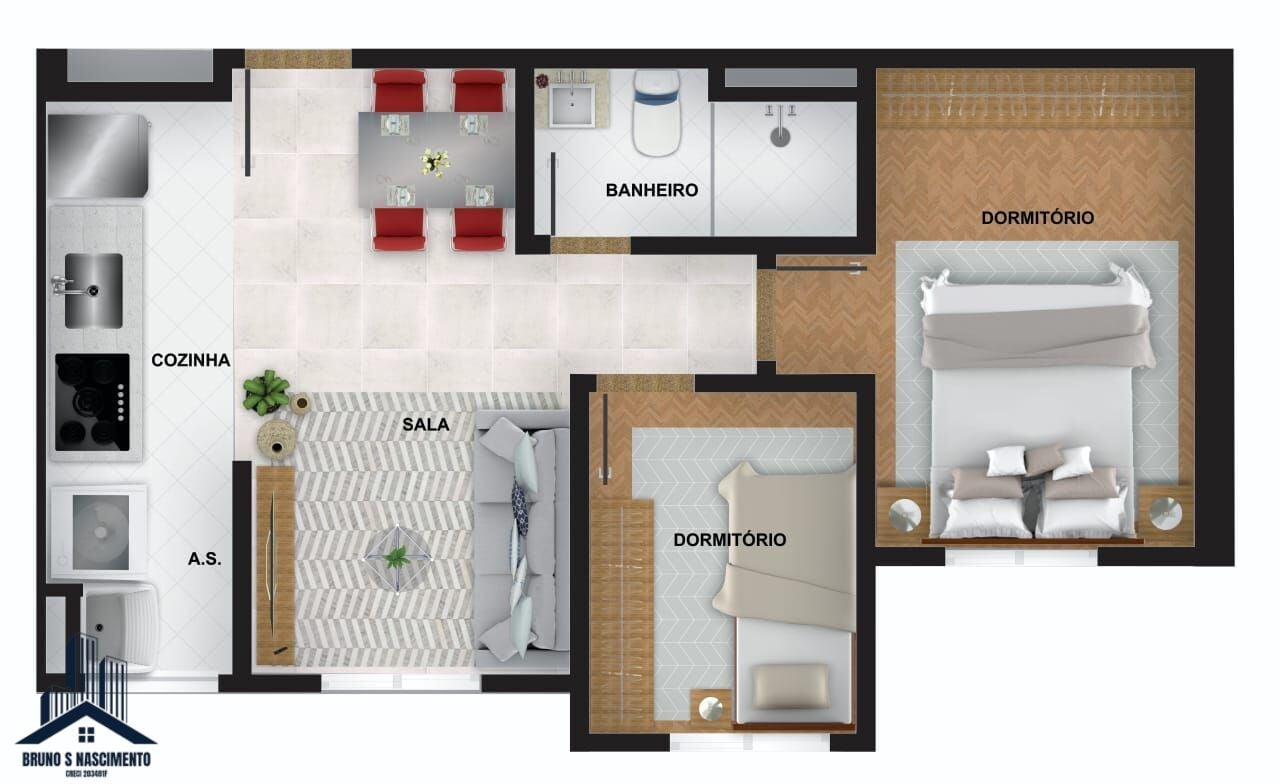 Apartamento à venda com 2 quartos, 1 banheiro, 1 vaga e 40m² no Jardim Flor da Montanha, Guarulhos (SP) — foto 7 de 8