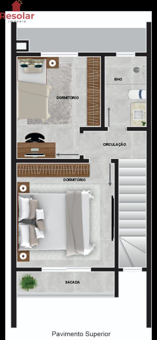 Sobrado, 2 quartos, 65 m² - Foto 3