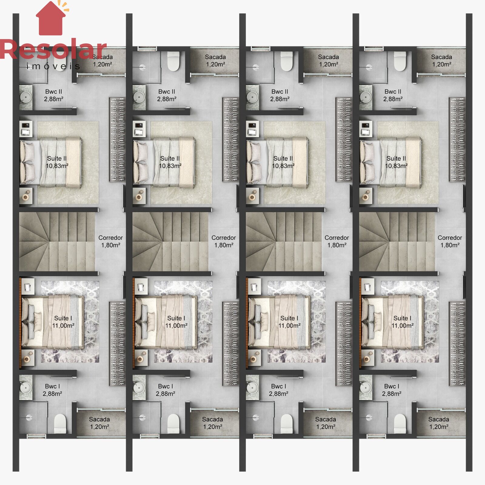 Sobrado, 2 quartos, 75 m² - Foto 9