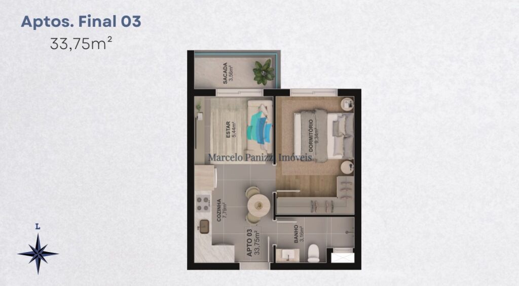 Apartamento, 1 quarto, 33 m² - Foto 9