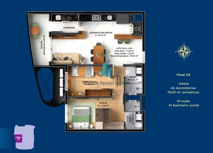 Apartamento, 2 quartos, 79 m² - Foto 10