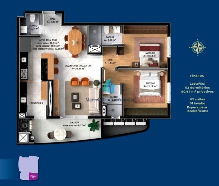 Apartamento, 2 quartos, 90 m² - Foto 12