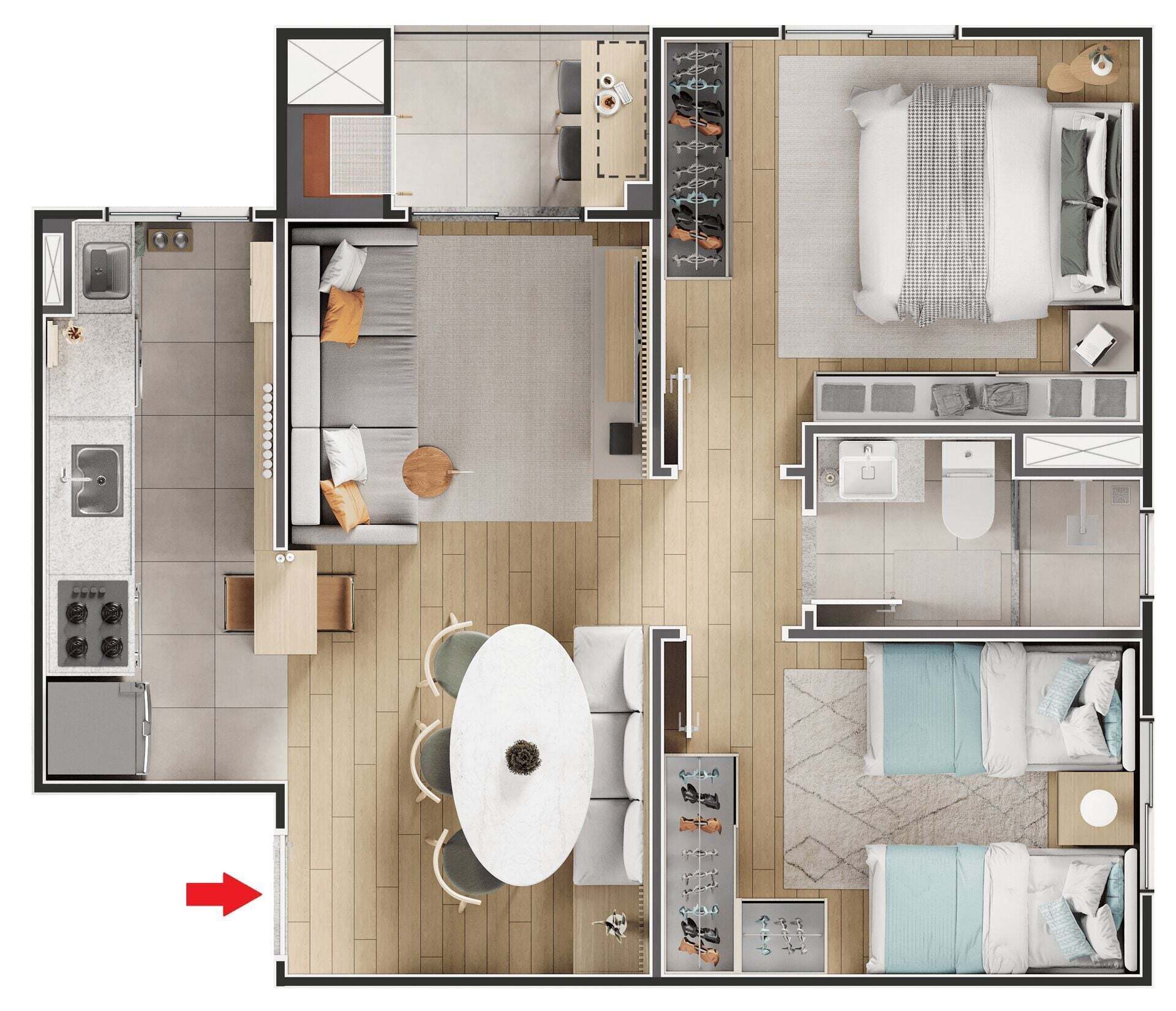 Apartamento, 2 quartos, 46 m² - Foto 16