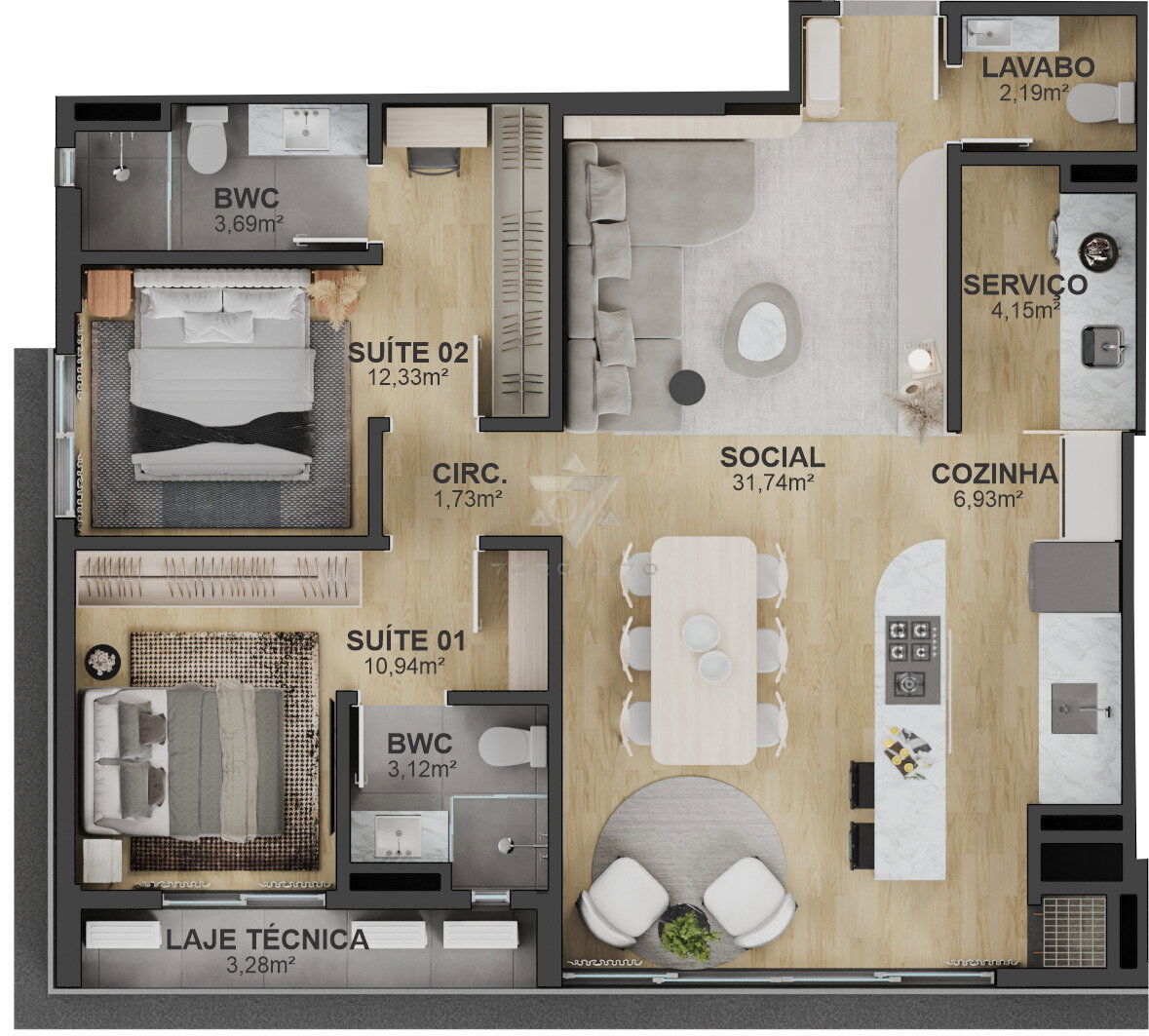 Apartamento, 2 quartos, 91 m² - Foto 14