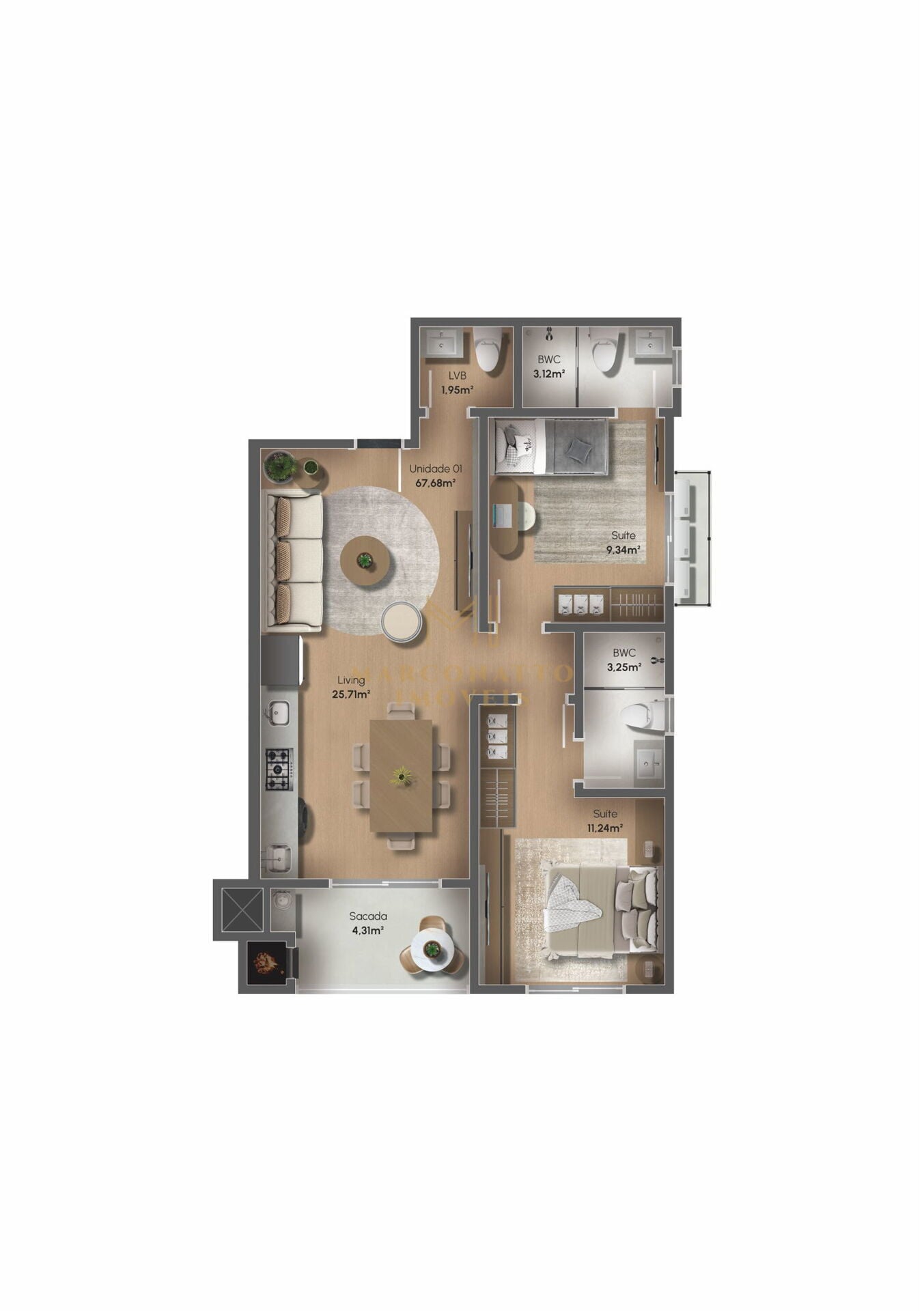 Apartamento, 2 quartos, 67 m² - Foto 14
