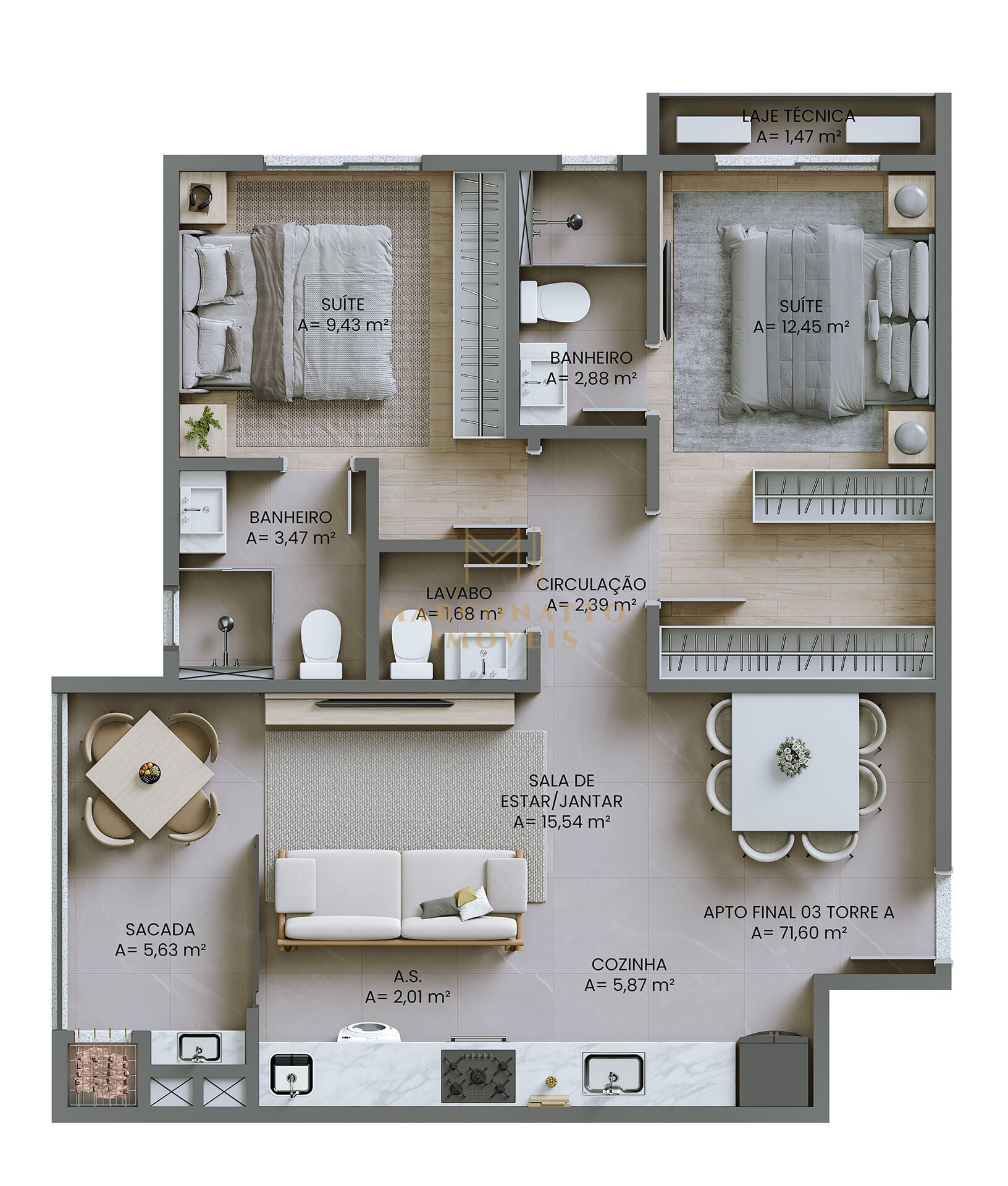 Apartamento, 2 quartos, 71 m² - Foto 14