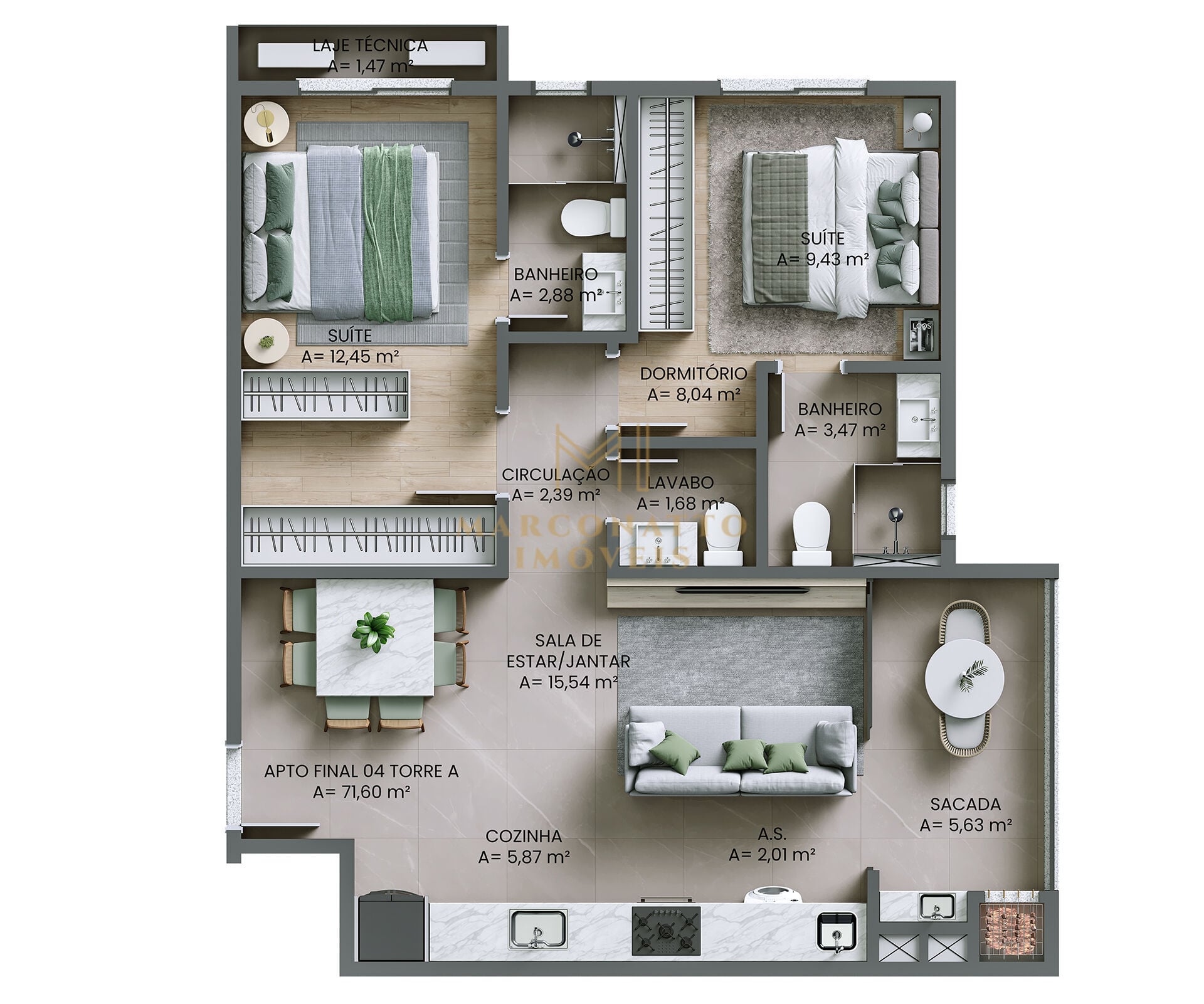 Apartamento, 2 quartos, 71 m² - Foto 15