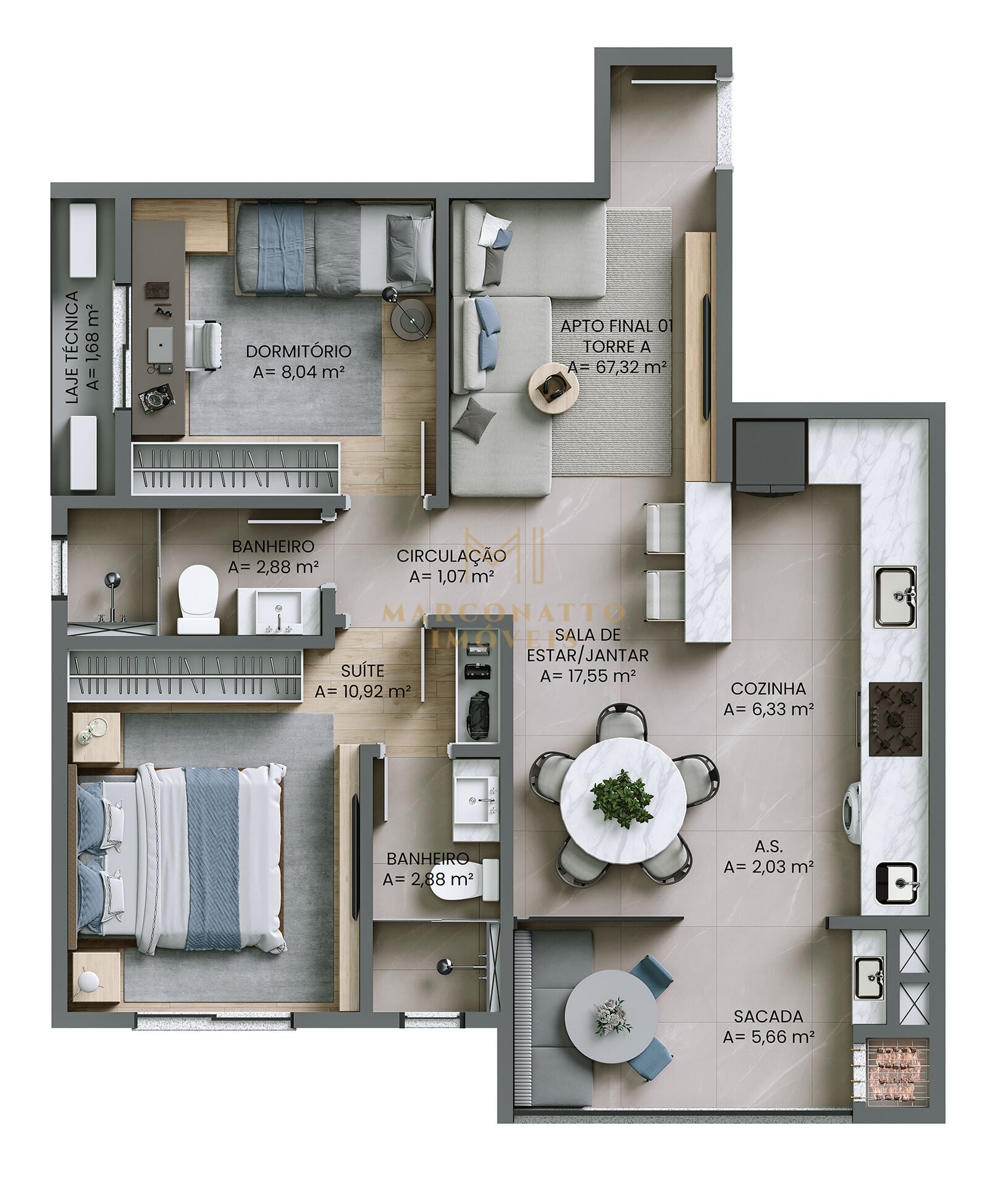 Apartamento, 2 quartos, 71 m² - Foto 12