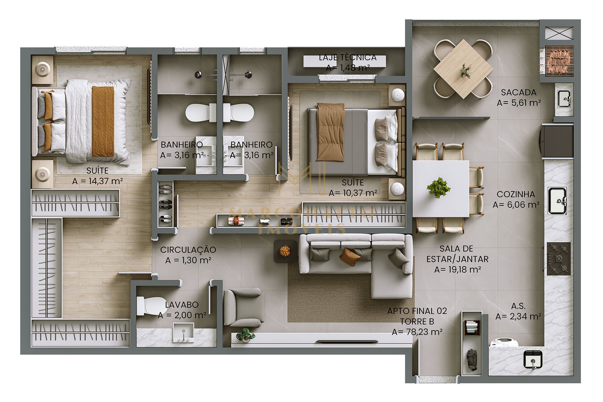 Apartamento, 2 quartos, 71 m² - Foto 17