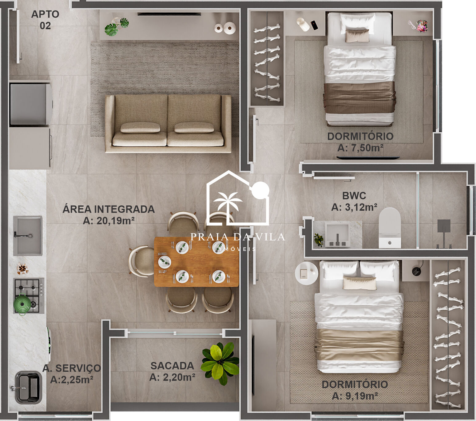 Apartamento, 2 quartos, 49 m² - Foto 12