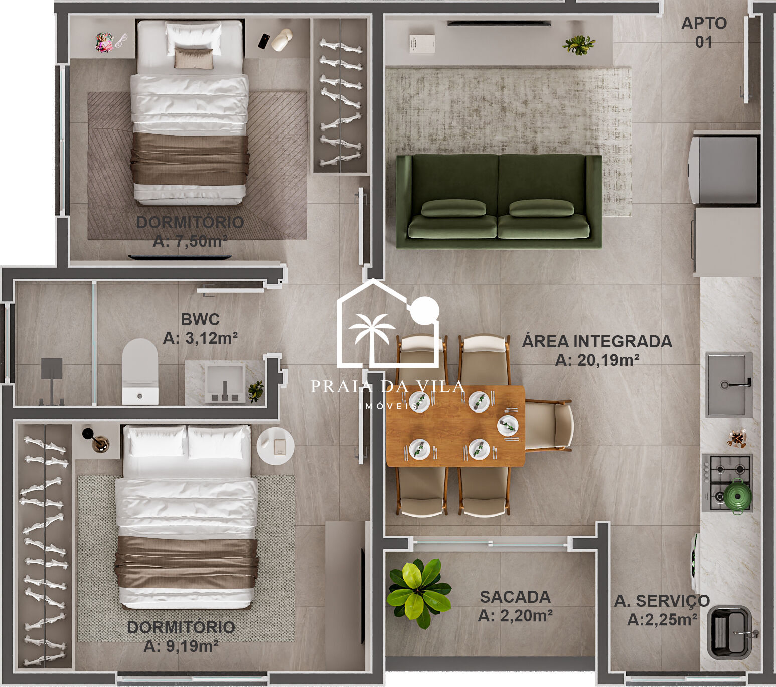 Apartamento, 2 quartos, 49 m² - Foto 11