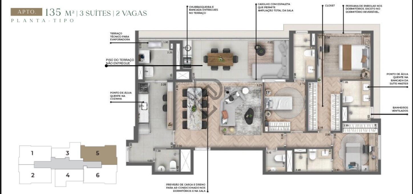 Apartamento, 3 quartos, 136 m² - Foto 61