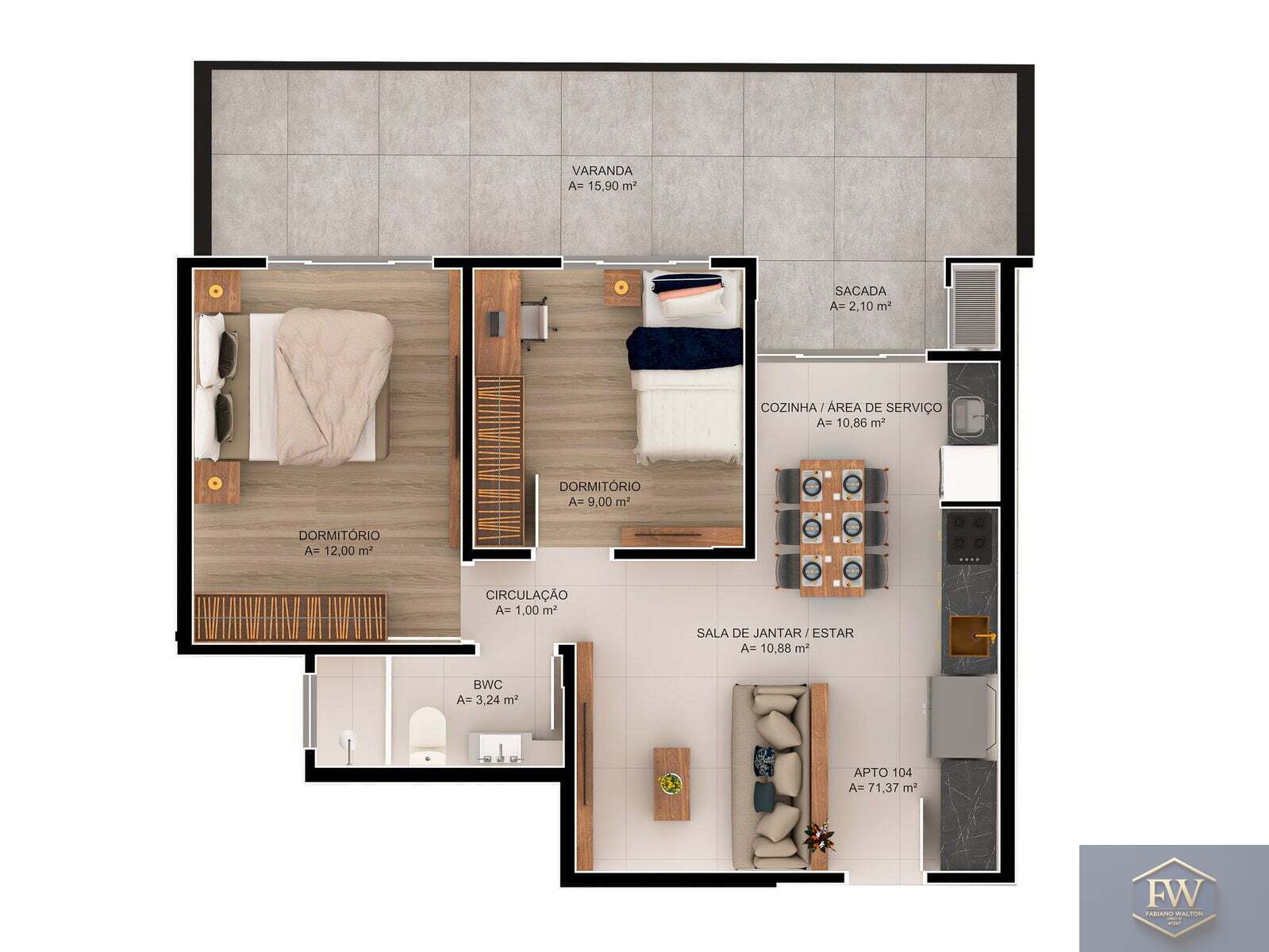 Apartamento, 2 quartos, 72 m² - Foto 15