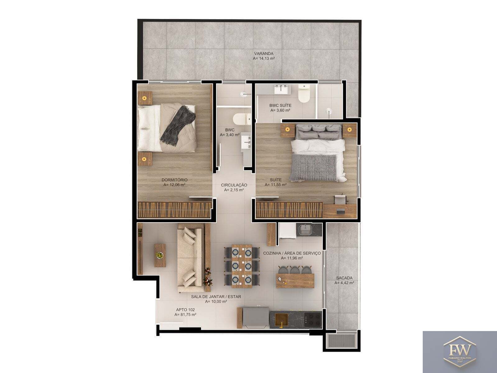Apartamento, 2 quartos, 72 m² - Foto 13