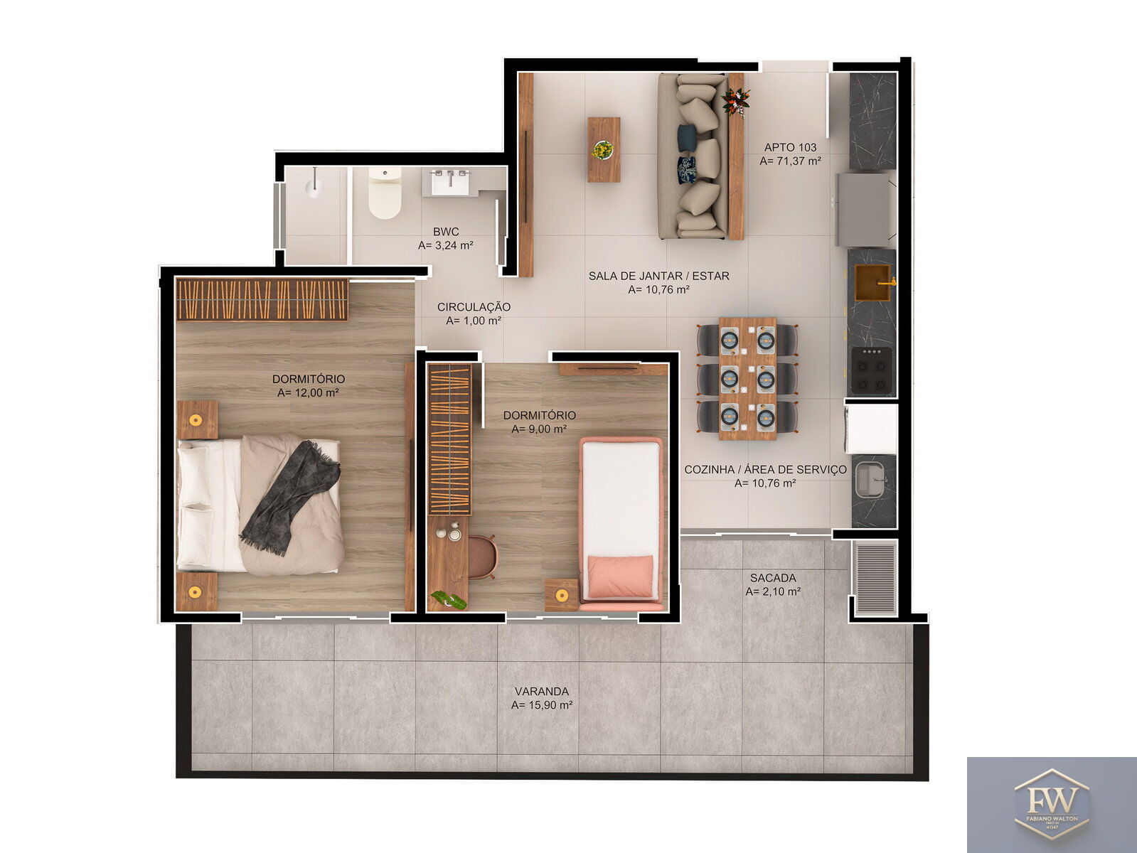 Apartamento, 2 quartos, 55 m² - Foto 14