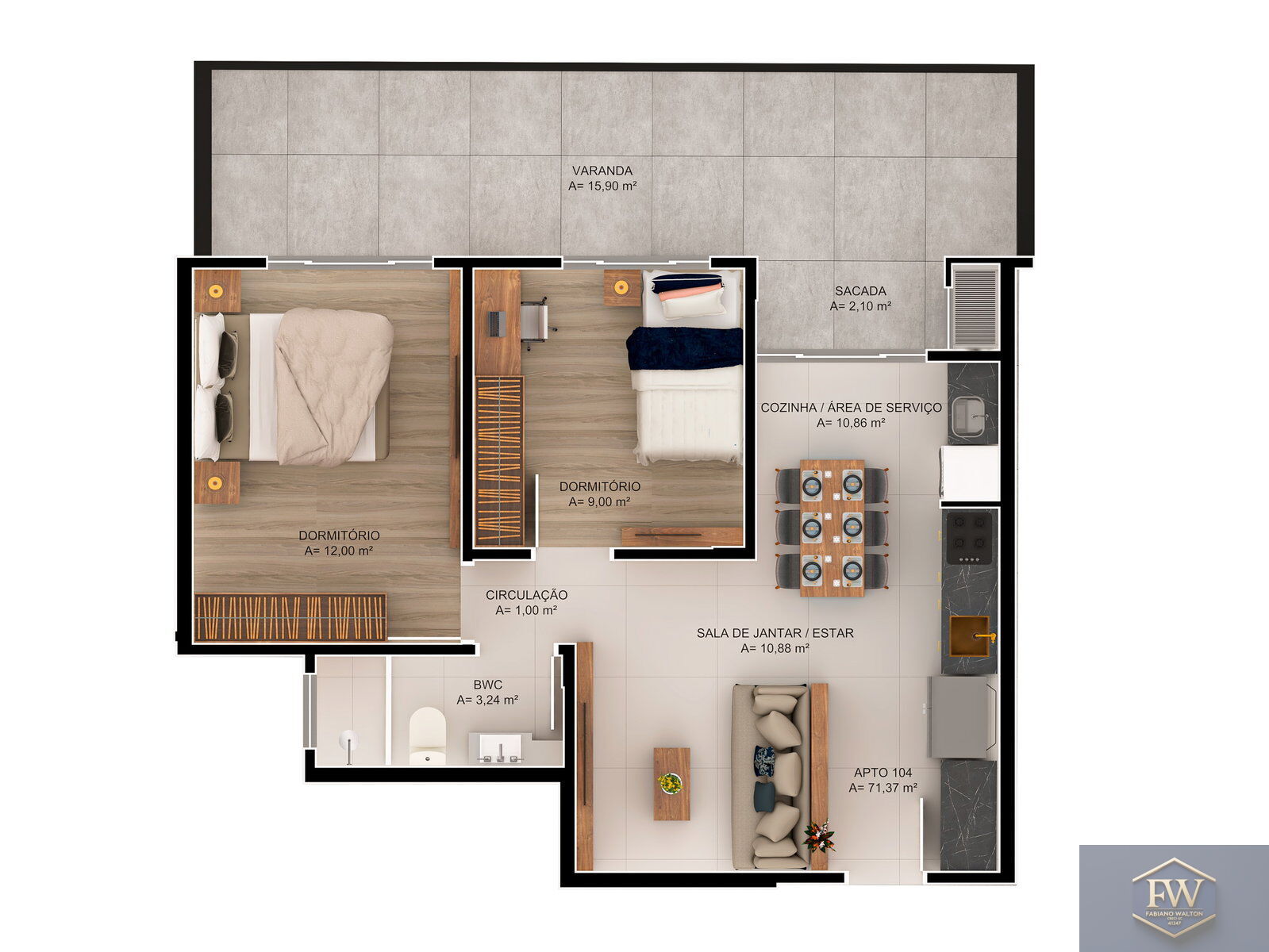 Apartamento, 2 quartos, 55 m² - Foto 15