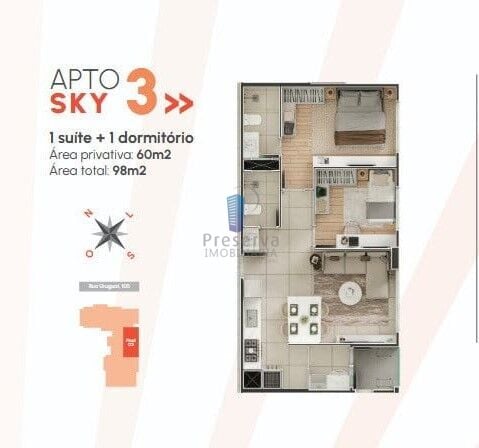 Apartamento, 2 quartos, 60 m² - Foto 2