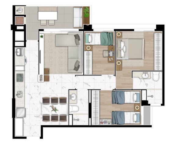 Apartamento, 3 quartos, 77 m² - Foto 44