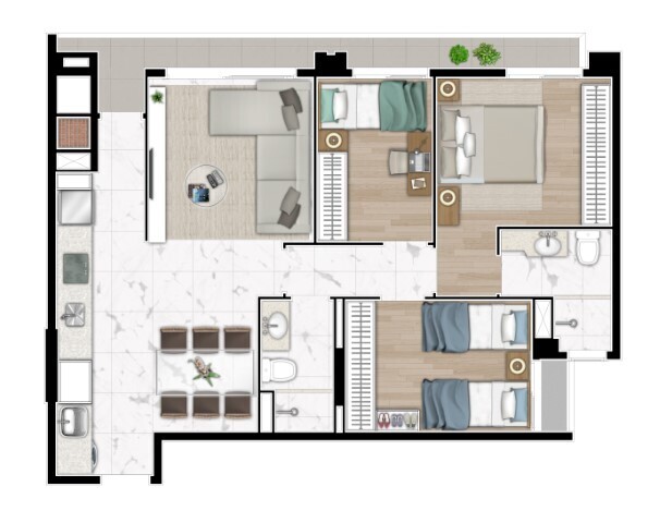 Apartamento, 3 quartos, 77 m² - Foto 38