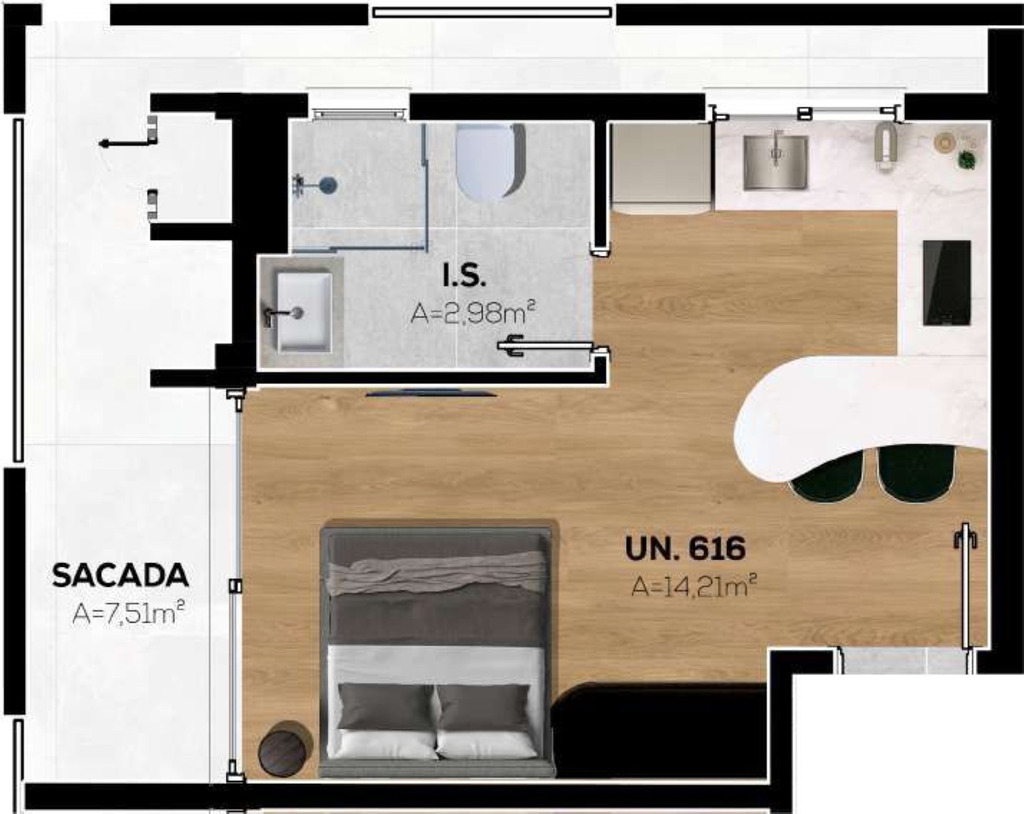 Apartamento, 1 quarto, 16 m² - Foto 23