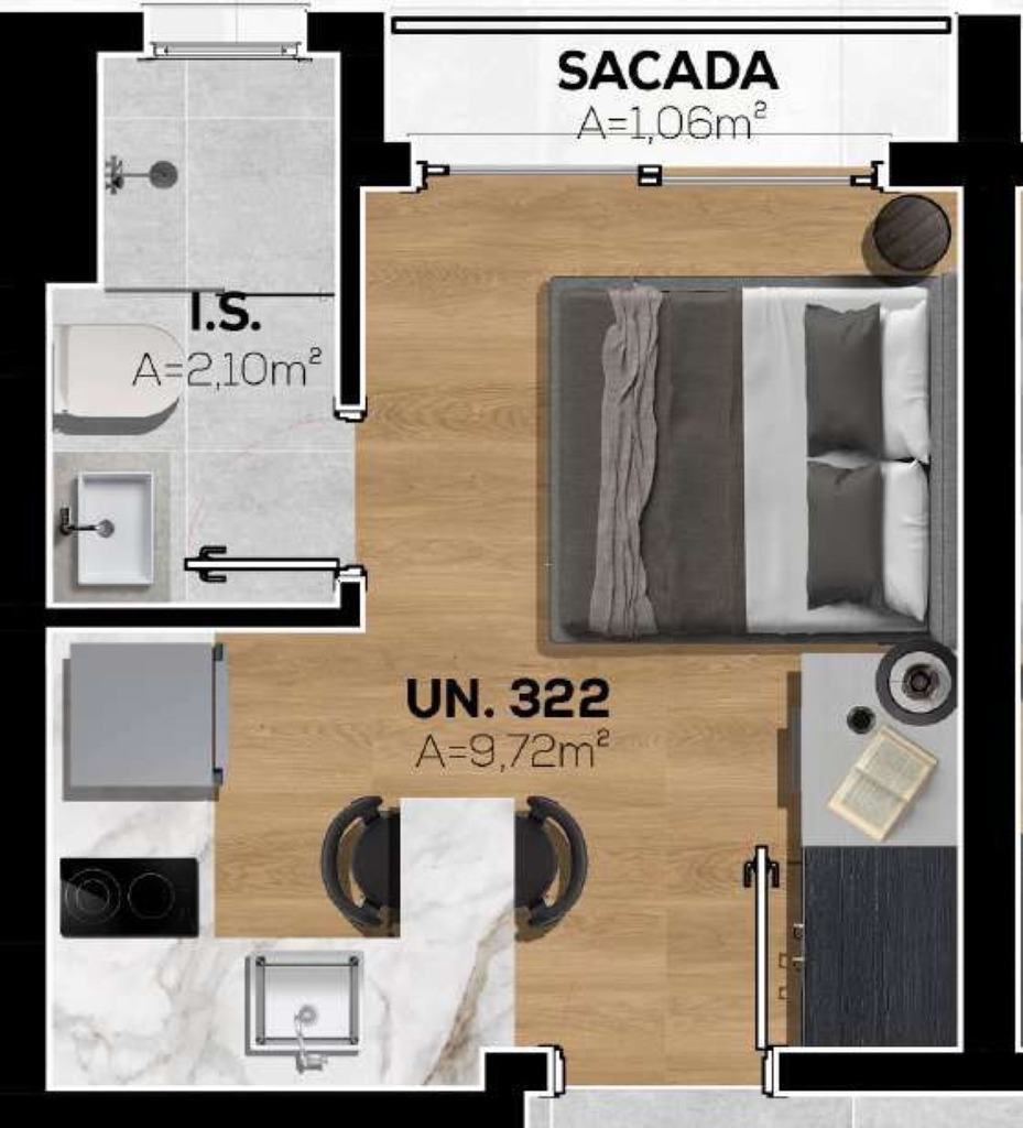 Apartamento, 1 quarto, 16 m² - Foto 18