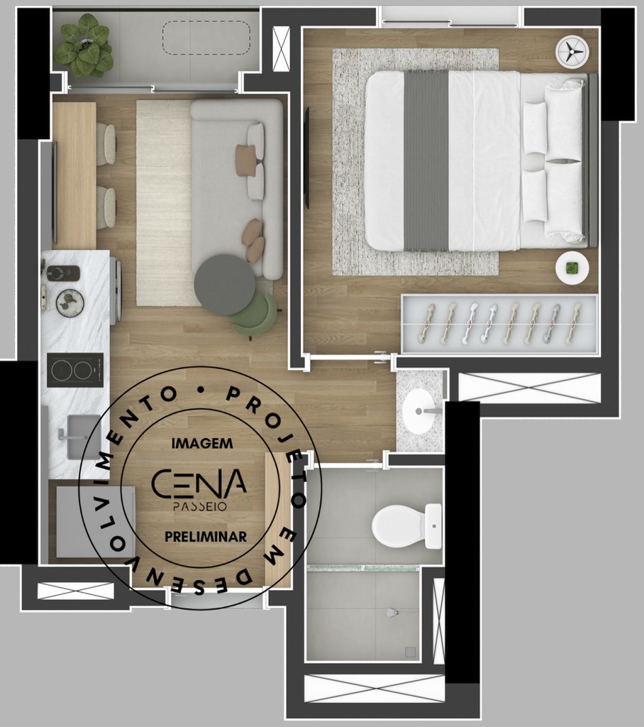 Apartamento, 1 quarto, 22 m² - Foto 9