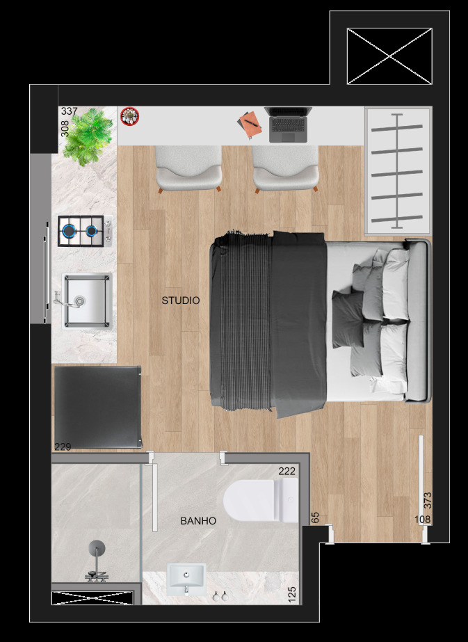 Apartamento, 1 quarto, 21 m² - Foto 7