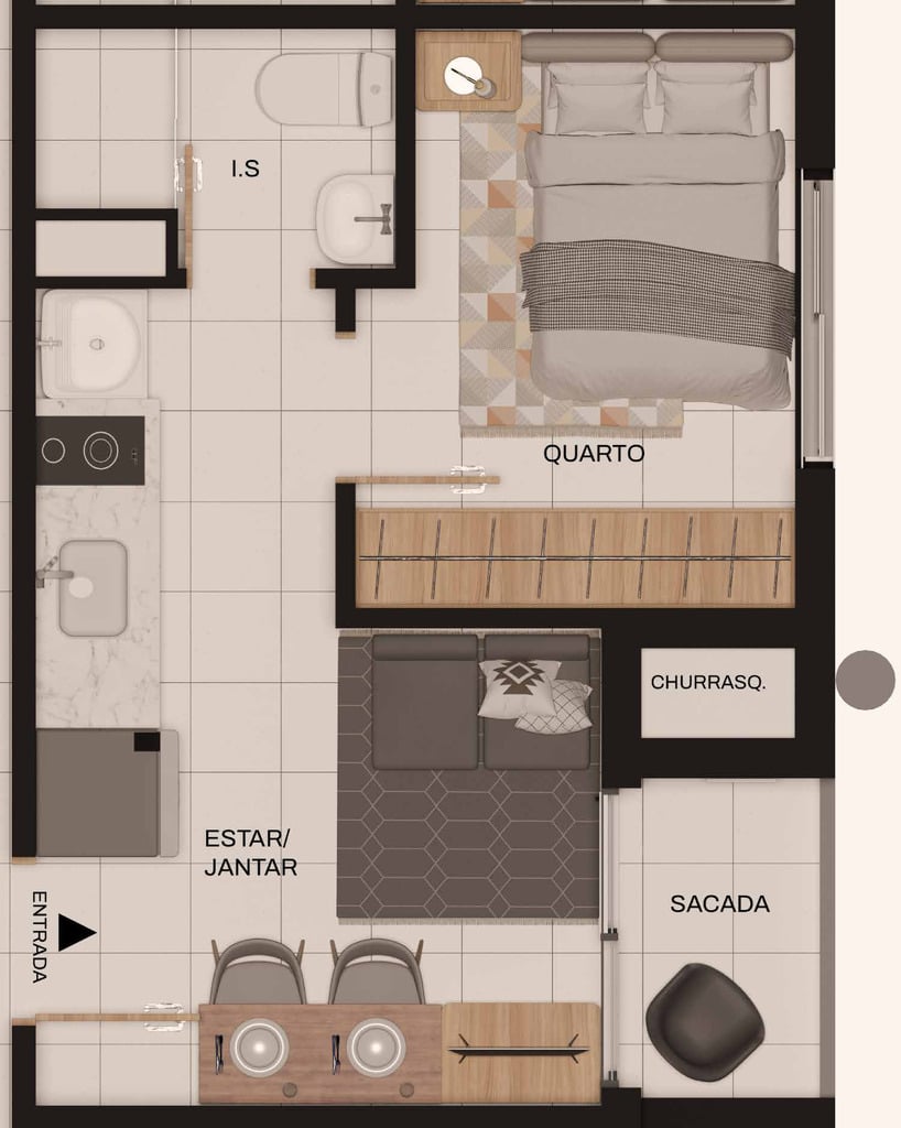 Apartamento, 1 quarto, 22 m² - Foto 23