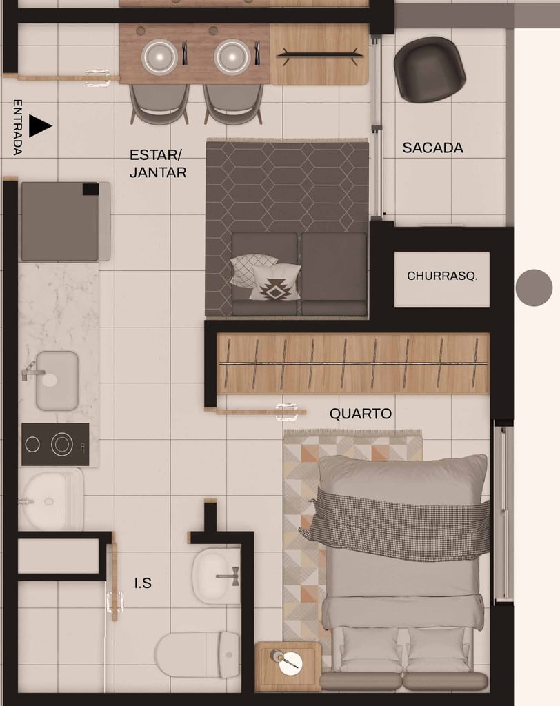 Apartamento, 1 quarto, 22 m² - Foto 22